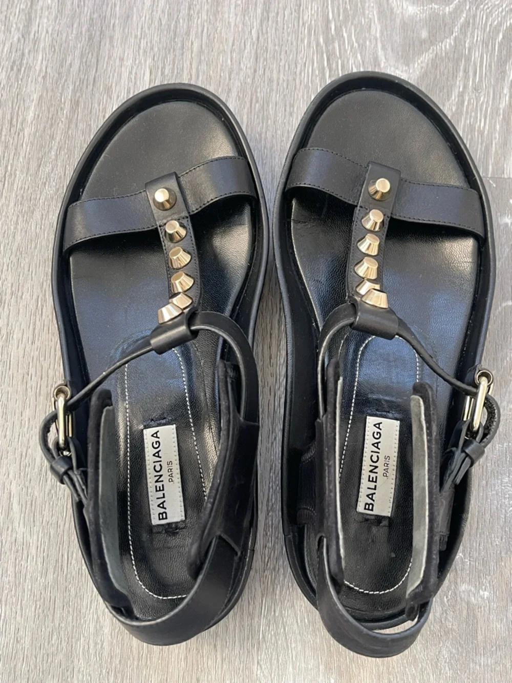 Balenciaga Women’s Studded Black Sandals Size EU 37 (US 7) - Picture 5 of 7